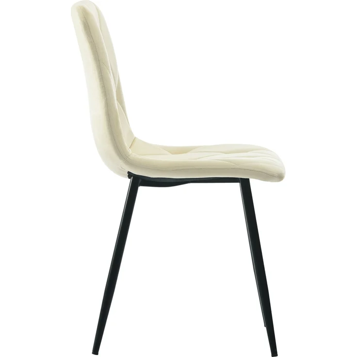 Esszimmerstuhl (4er Set) 45x40x86 cm beige Samt, Metallgestell, Fischgrätenmuster – Bild 8