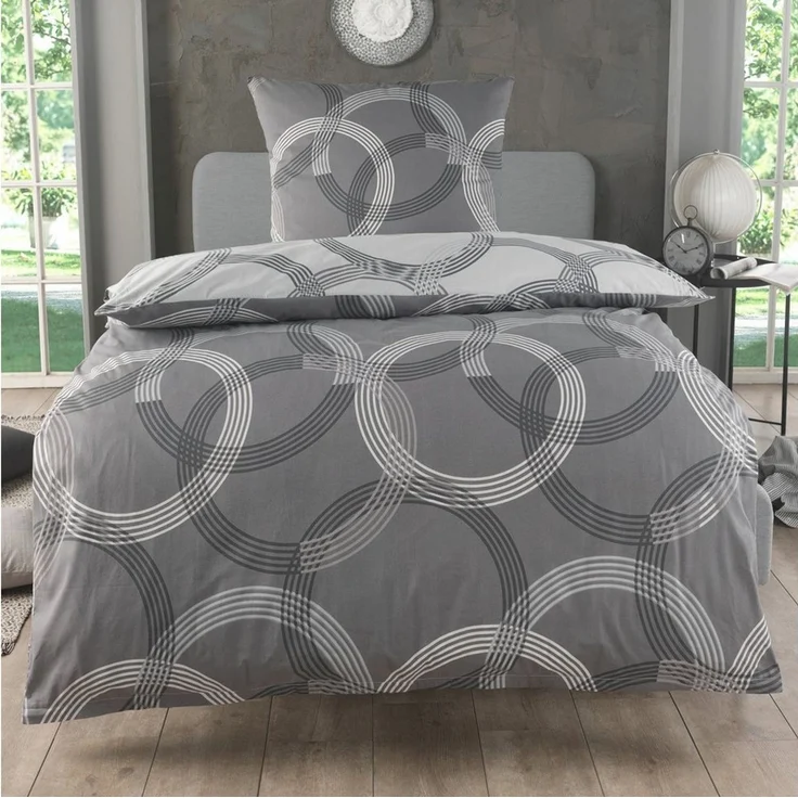 Malika Bettwäsche 135x200 + 80x80 cm atmungsaktiver Baummwoll Renforce Bettbezug, Renforce Baumwolle, 2 teilig, Für Allergiker geeignet, pflegeleicht, angenehm weicher Stoff – Bild 1