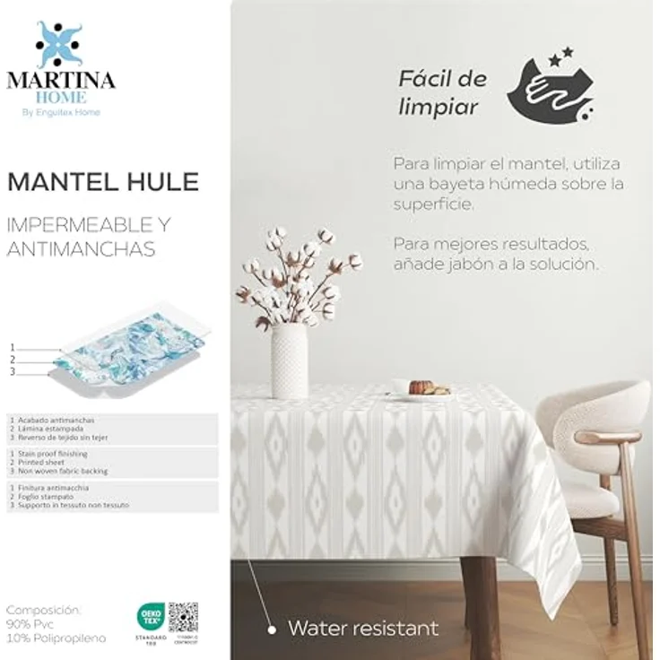 Martina Home Tischdecke, Wachstuch, Malorqui, Beige, 100 x 140 cm – Bild 5