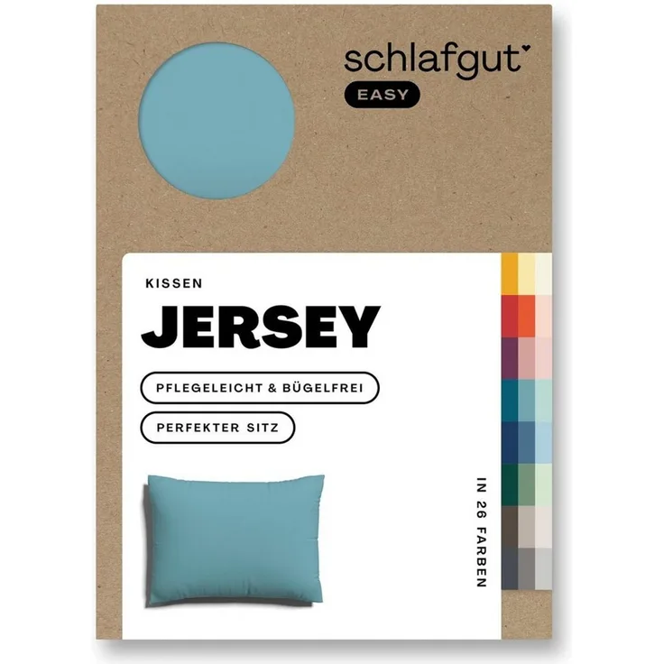 Schlafgut 'EASY' Kissenbezug, Jersey, Petrol Mid, 40x60 cm