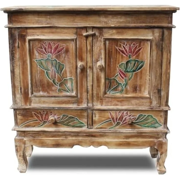 Oriental Galerie Mehrzweckschrank Schrank 85 x 80 cm Lotus Color (1-St)