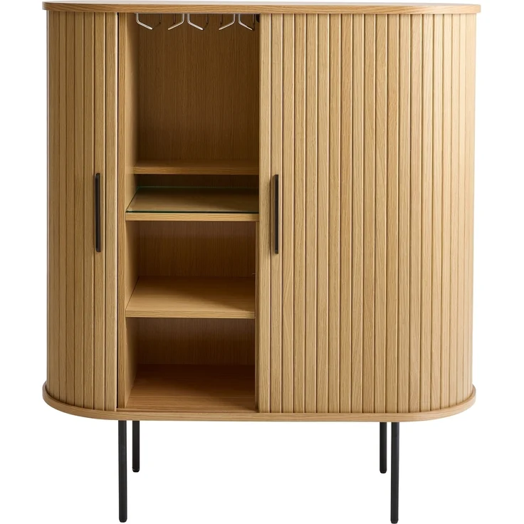 Barschrank >NOLA< in Eiche, MDF furniert - 130x75x40cm (BxHxT) – Bild 4