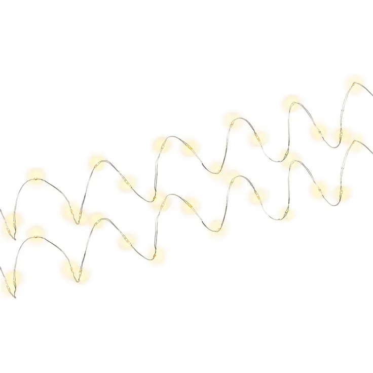 Pro 2 x Silver wire light chain with 20 LEDs incl. timer