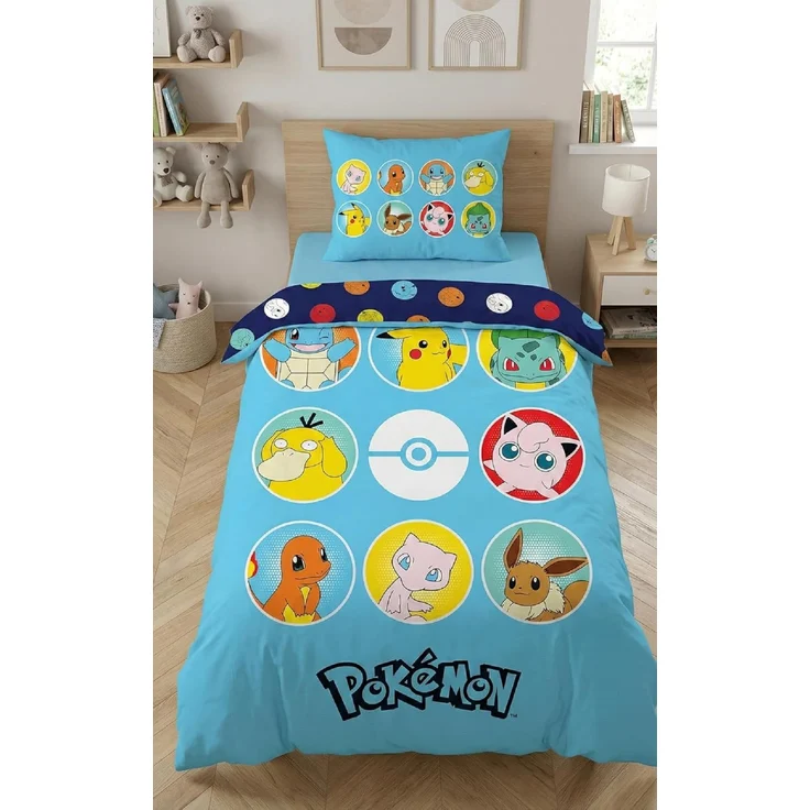 Pokemon Bettwäsche Set aus Mikrofaser Bettdeckenbezug 140 × 200 cm mit 70 × 90 cm Kissenbezug – Bild 2