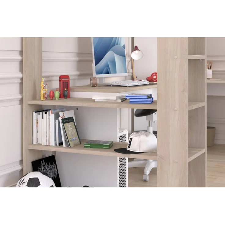 Parisot Hochbett Alex in weiß Eiche mit 2 x Bett – Bild 2