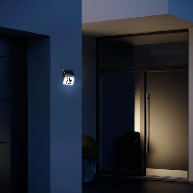 STEINEL LED-Hausnummernleuchte XSolar, LH-N, Solarleuchte, 1100 mAh LiFe-Akku, Dämmerungsschalter, Anthrazit – Bild 2