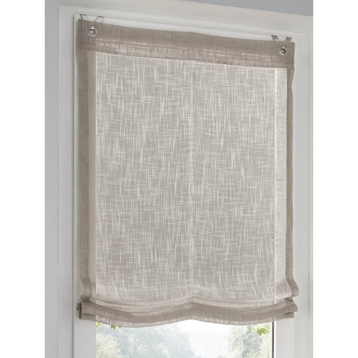 Rollo Raffrollo, heine, halbtransparent, Ösen mit Fensterhaken