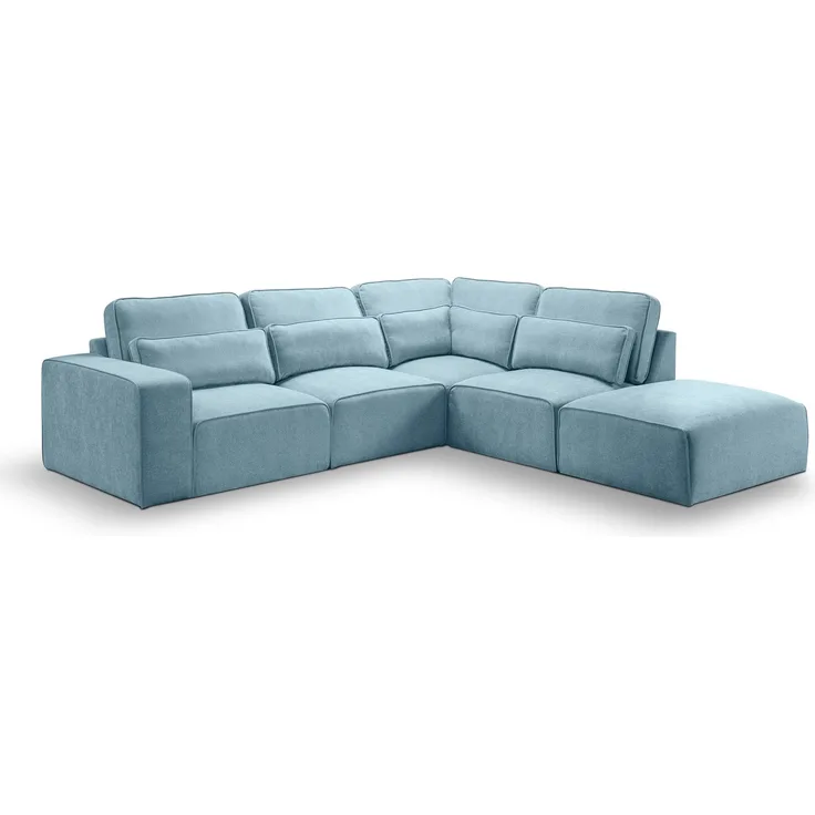 Ecksofa (B/H/T: 305x90x281 cm) in Hellblau
