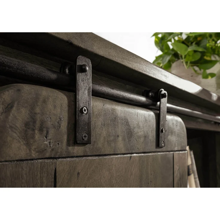 Highboard Mango 142x45x147 grau lackiert RAILWAY #262 – Bild 5