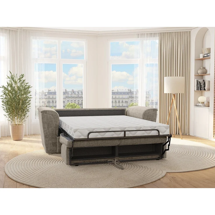 Vente-unique - RIZORA - Schlafsofa - Plastik - Kunststoff (PVC) - Taupe - 210 x 223 x 88 cm – Bild 3