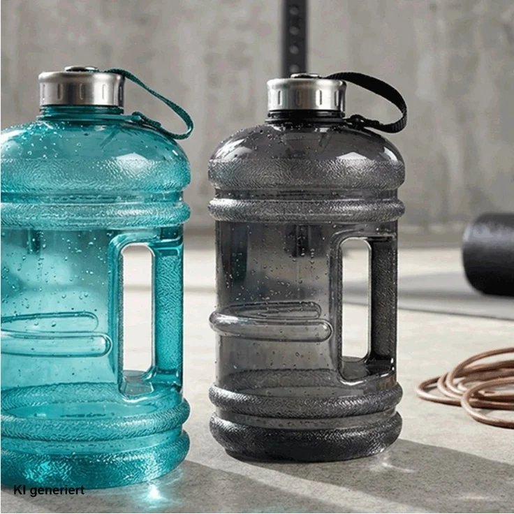 EUROHOME Trinkflasche Sport Trinkflasche 2,2 Liter Kunststoff mit Haltegriff, Wasserflasche Sport 2l - Wasserkanister Kunststoff – Bild 2
