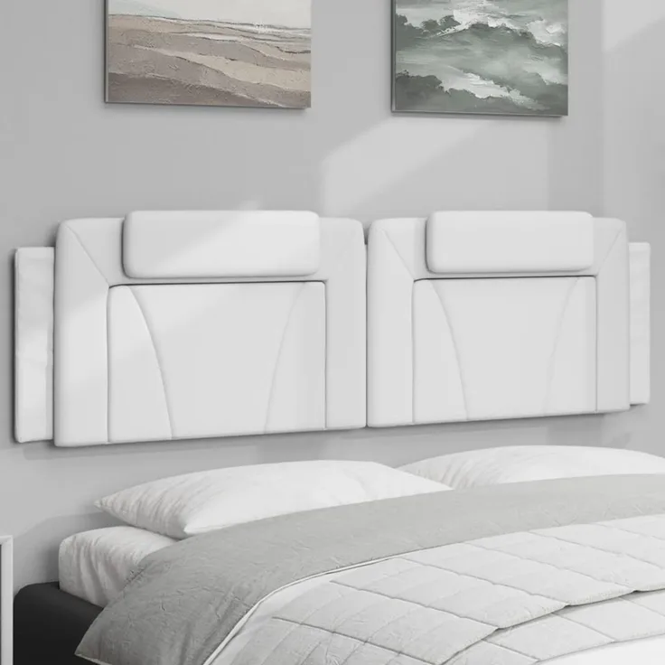 vidaXL Kopfteil-Kissen "Viana" Weiß 180 cm Kunstleder