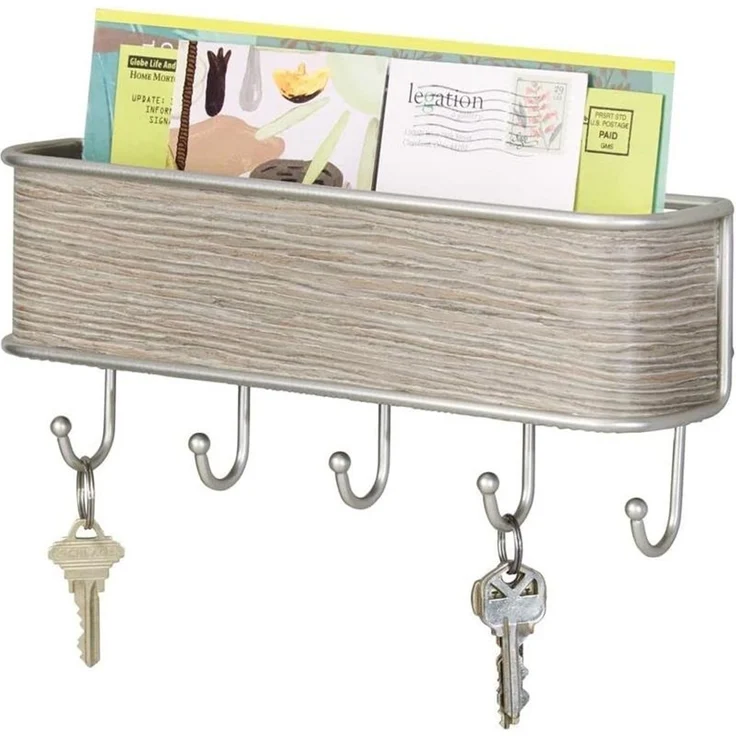 Schlüsselbrett Ablage Holz Schlüsselboard Briefablage Wandorganizer Box mDesign – Bild 5
