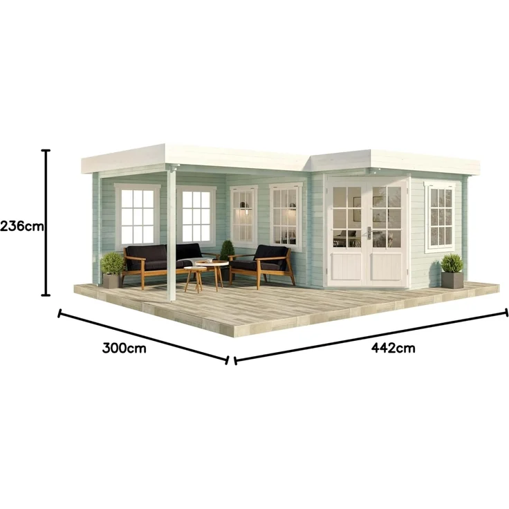 Alpholz Holz 5-Eck Gartenhaus Pepe | Natur | 462x618x236 cm – Bild 10