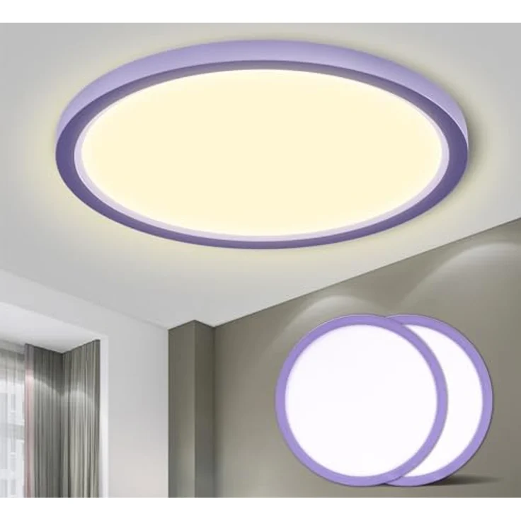 LQWELL® Deckenleuchte LED Deckenlampe, IP44 Wasserfest Badlampe Rund Flach 18W 3000K 1600LM Modern Schlicht Lampe Dünn für Wohnzimmer Badezimmer Schlafzimmer Küche Balkon Keller Büro, 220 * 24mm – Bild 2