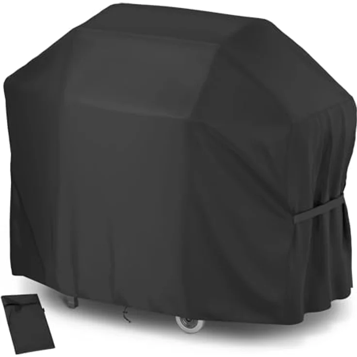 Velway Grillabdeckung 132 x 68 x 109 cm Wetterfest für Gasgrill - Grill Abdeckhaube Regendicht BBQ Abdeckung Cover Schutzhülle Haube Staubdicht Grill Abdeckplane Grillschutz - Schwarz – Bild 2