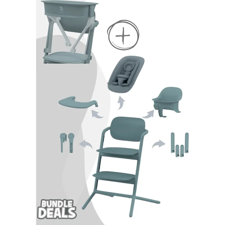 Cybex Lemo 5in1 Set Kinderhochstuhl inkl. LemoTower Stone Blue – Bild 2