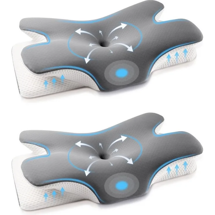 Simloveve Kopfkissen Nackenstützkissen,Schlafkissen,Nackenkissen,Seitenschläferkissen, Füllung: Kopfkissen aus Memory Foam, Kissen für Seiten Rücken & Bauchschläfer, Nackenstützkissen, Kopfkissen, Schlafkissen, Eisseidenstoff, atmungsaktiv und weich, A...