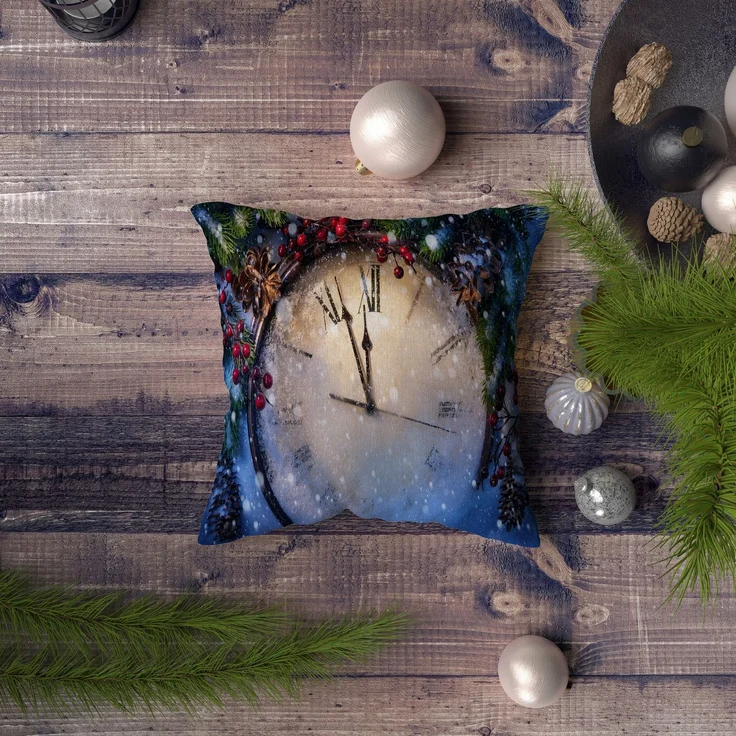 Evila Originals 'NYXMAS067' Kissenbezug, Mehrfarbig, 43 x 43 cm