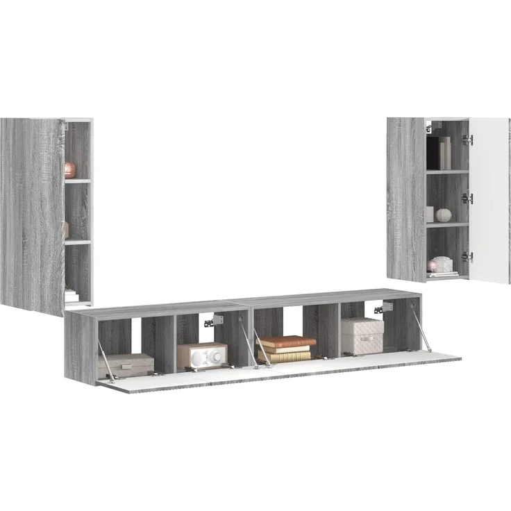 vidaXL TV-Schrankset 4 pcs Graues Sonoma Holzwerkstoff 3409165 – Bild 3