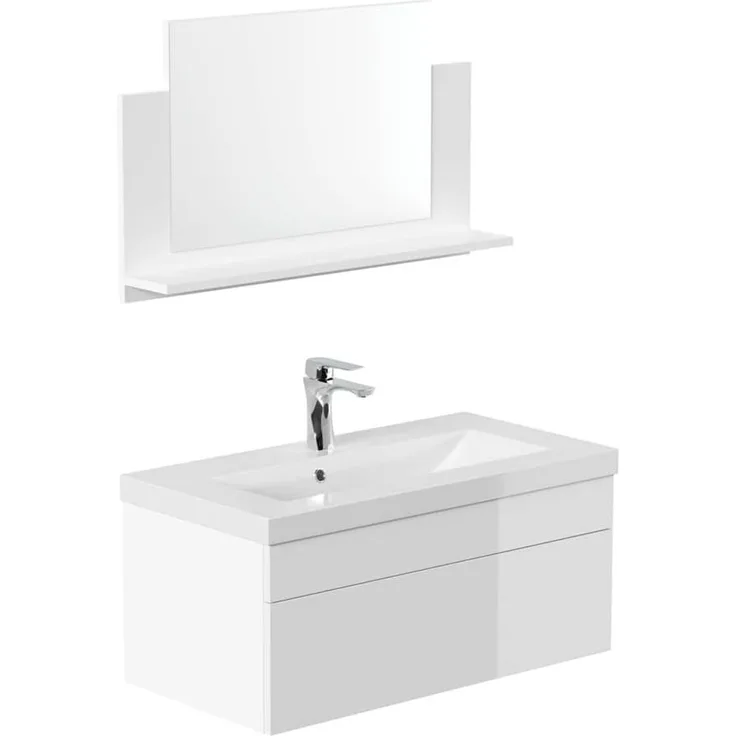 HOME DELUXE Badmöbel-Set 'WANGEROOGE BIG - M', Weiß