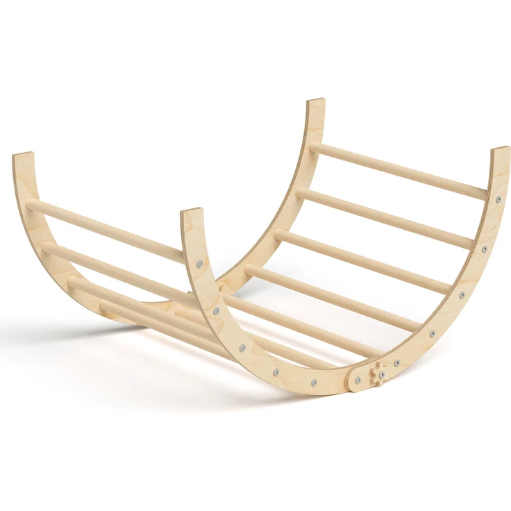 Bellabino 'Ruki' 2in1 Kletterbogen und Wippe zusammenklappbar, natur lackiert, Buche Massivholz – Bild 8