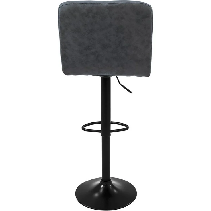 ML-DESIGN Barhocker Gepolsterter Barstuhl mit Rückenlehne und Fußstütze, 360° drehbar (2 St), Drestuhl höhenverstellbar 63-83 cm, Anthrazit, Bezug aus Kunstleder – Bild 3