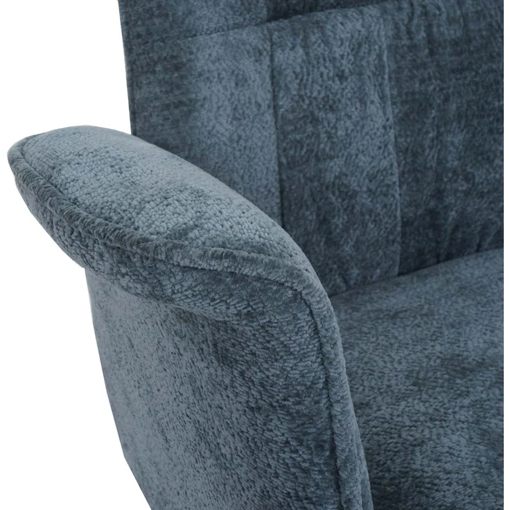 2er-Set Esszimmerstuhl HWC-N99, drehbar Armlehne Auto-Return, Stoff/Textil Chenille (340g/m²) ~ blau-grün – Bild 8