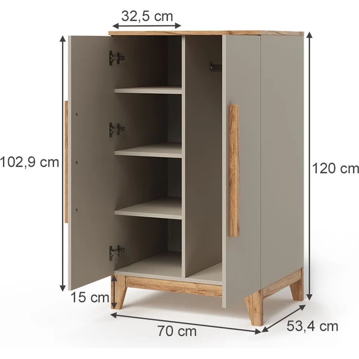 Vitalispa Kinderkleiderschrank Cashmere 70 x 120 cm, Malia – Bild 2