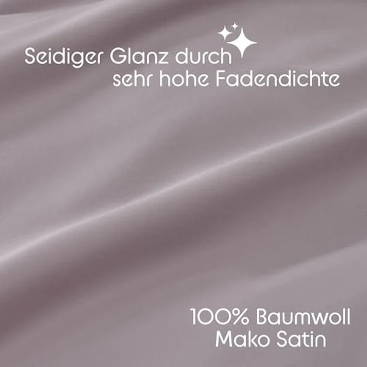 Blumtal Kissenbezüge Premium Mako Satin Kissenbezug, superweich aus 100% Baumwolle, (1 Stück), OEKO-TEX zertifiziert – Glanzoptik & farblich passender Reißverschluss – Bild 4