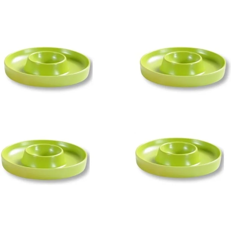 Kesper | Eierbecher, 4er Pack, Material: ø 10 x H 2 cm, Melamin, Maße: cm, Farbe: Grün | Der ideale Frühstücksbegleiter