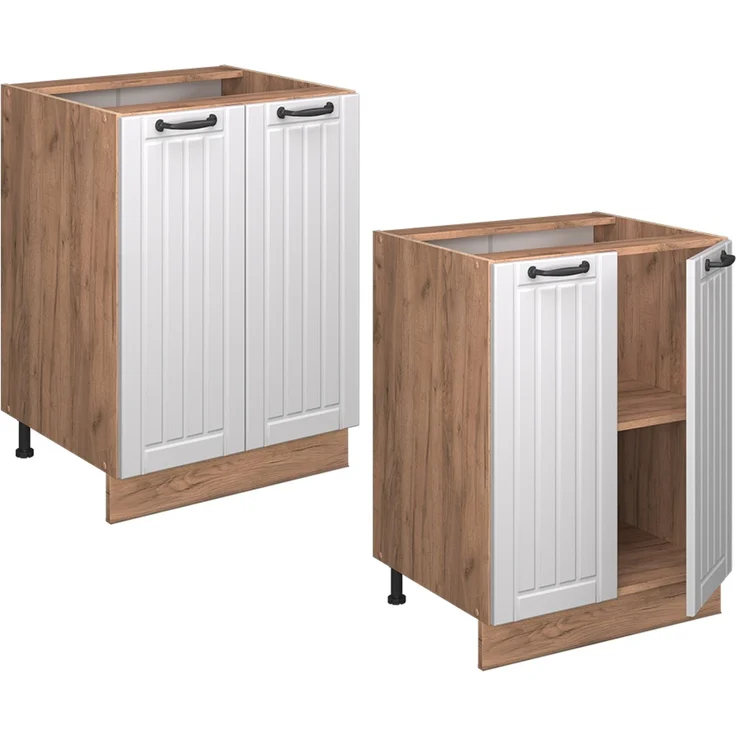 Küchenunterschrank Fame-Line Weiß Landhaus 60 cm , AP Marmor Vicco – Bild 6