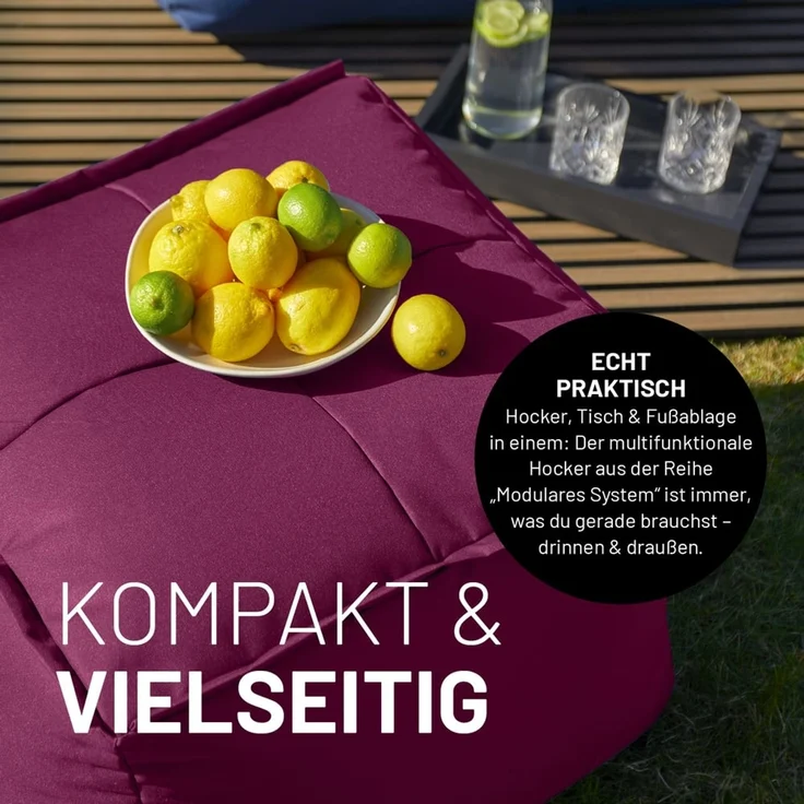 Lumaland Loungeset Modulares System erweiterbar In- & outdoor, (5-tlg), Lounge wasserfest abnehmbarer Bezug individuell kombinierbar waschbar – Bild 7