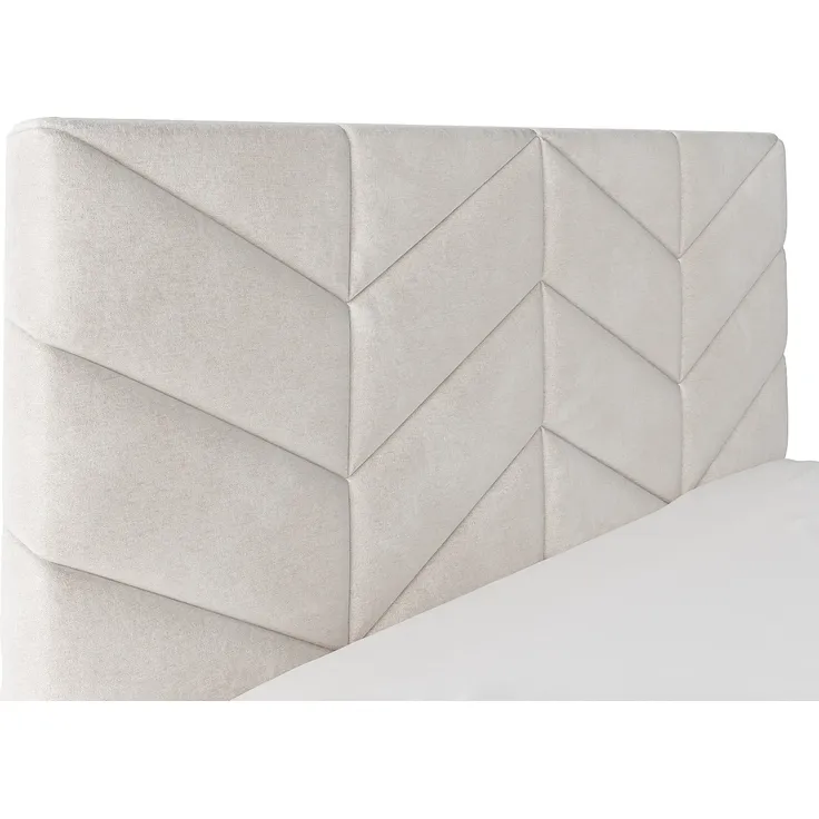 Vente-unique - JUSTANI Bett Stoff Beige - B 213 cm x H 106 cm x L 210 cm – Bild 7