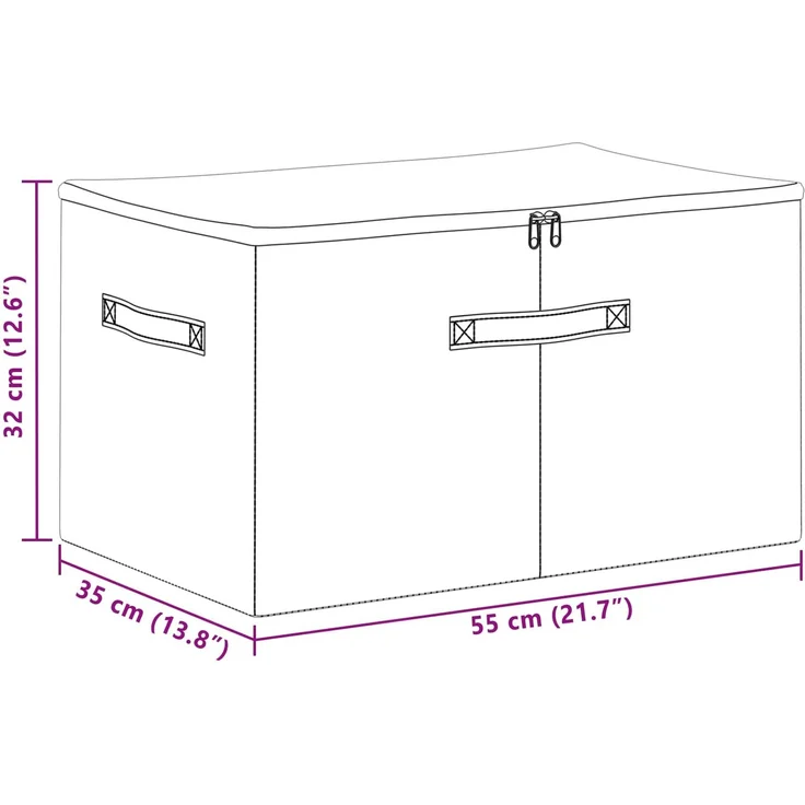 vidaXL Aufbewahrungsbox 2 stk. Vliesstoff 55 x 35 x 32 cm 61,6 L Creme 42024606 – Bild 11