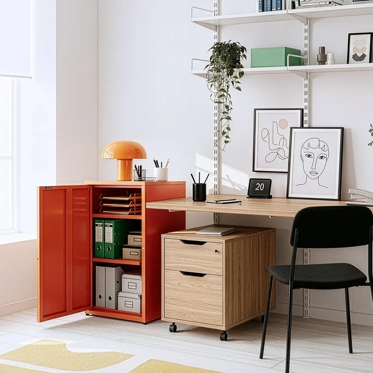 Metallschrank Burlöv Stahl Ziegelrot [en. casa] – Bild 3