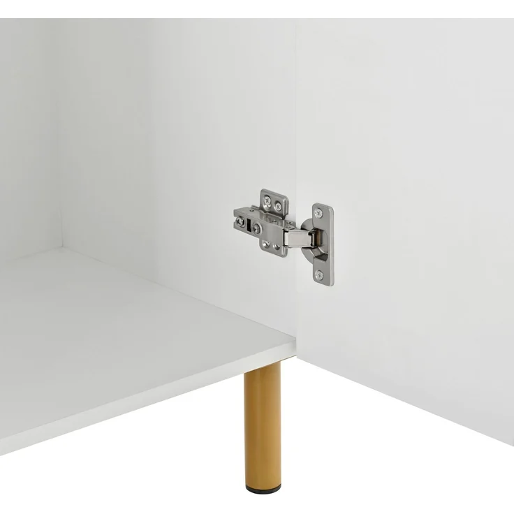 DESVIAE Sideboard Weiß aus MDF – 135x78x36 cm – 3 Türen, Metallfüße – Bild 5