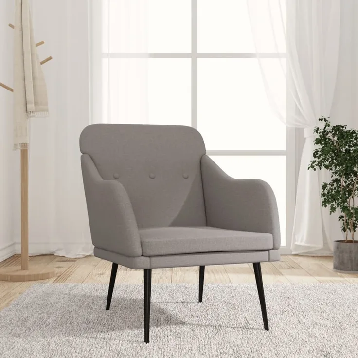 Sessel wohnzimmer, Relaxsessel, Fernsehsessel Taupe 63x76x80 cm Stoff