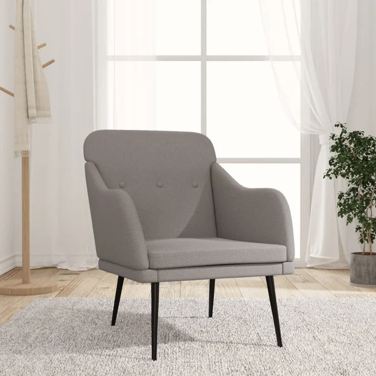 Sessel wohnzimmer, Relaxsessel, Fernsehsessel Taupe 63x76x80 cm Stoff – Bild 1