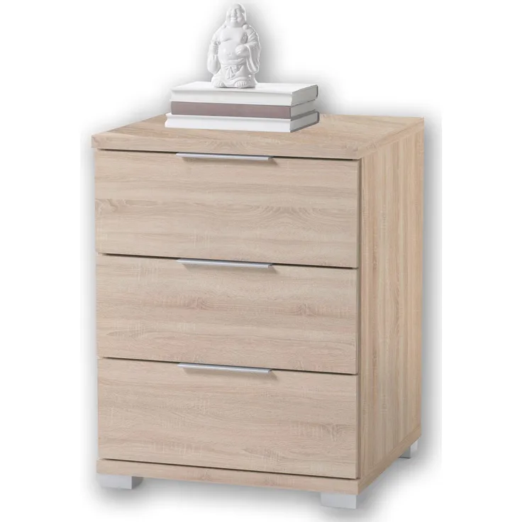 Nachtkommode Nachttisch Nachtkonsole UNI H 61 mit 3 Schubladen Sonoma