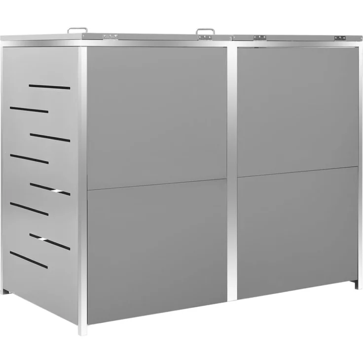 vidaXL Mülltonnenbox für 2 Tonnen 138x77,5x115,5 cm Edelstahl 149559 – Bild 5