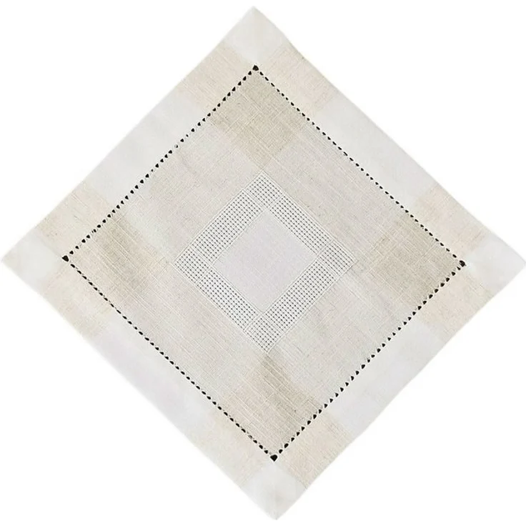 matches21 HOME & HOBBY Tischdecke Tischdeckchen ALMA Leinenoptik mit Hohlsaum Polyester beige 35 x 35 cm (1-tlg), Pflegeleicht & waschbar bei 30 °C – Bild 2