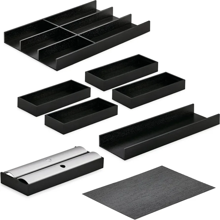 Modify Besteckeinsatz Set 1000, Esche schwarz / Besteckkasten-Set Holz