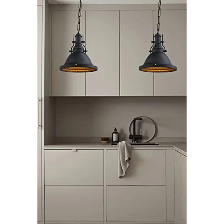 Bamyum Pendelleuchte Bamyum Pendelleuchten I Turami I Schwarz E27 Ø30 cm Metall Lampe, ohne Leuchtmittel – Bild 3