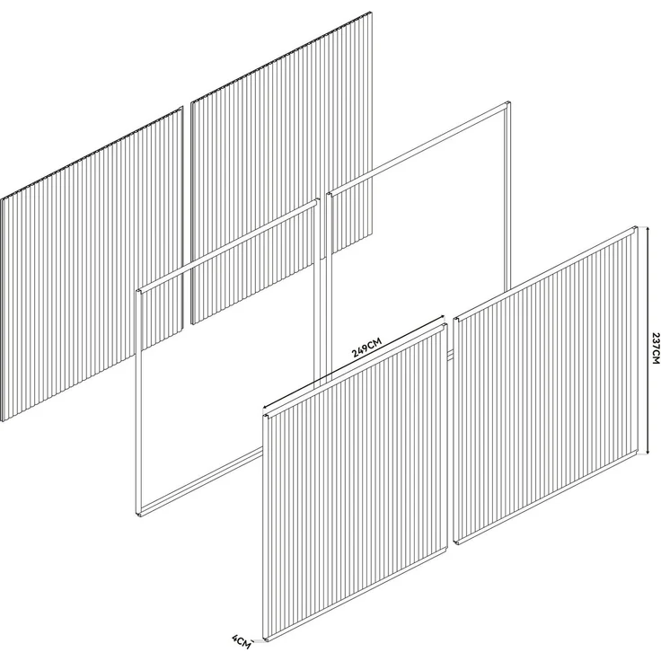 Weide WPC Sichtschutzwand für Pergola – Bild 9