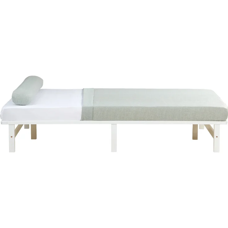 Holzbett 140x200 mit Matratze Holzbettrahmen Palettenbett Weiß Doppelbett Bett Massiv Holz Bettgestell – Bild 4