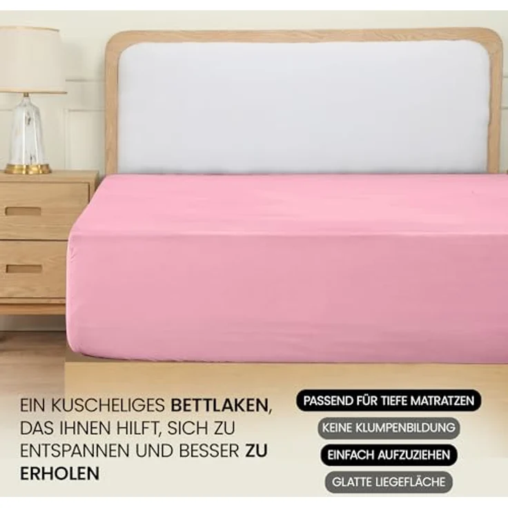 Utopia Bedding - Spannbettlaken 90x200 cm - Rosa - Oeko-Tex Zertifiziertes Gebürstete Polyester-Mikrofaser Spannbetttuch - 35 cm Tiefe Tasche – Bild 7