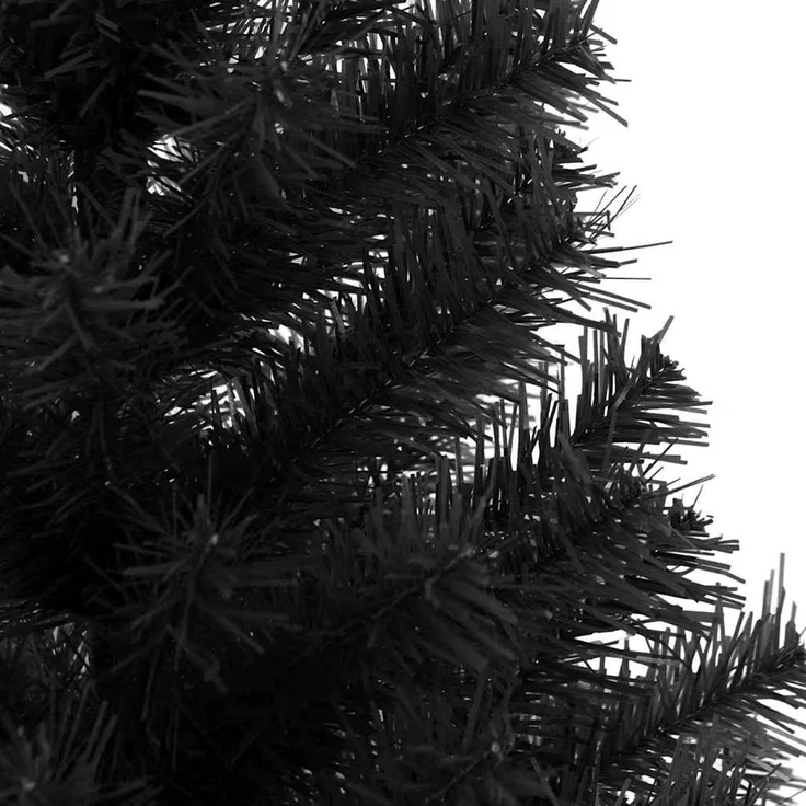 vidaXL Weihnachtsbaum mit LED-Beleuchtung Schwarz 150 cm PVC und Stahl 3396471 – Bild 10