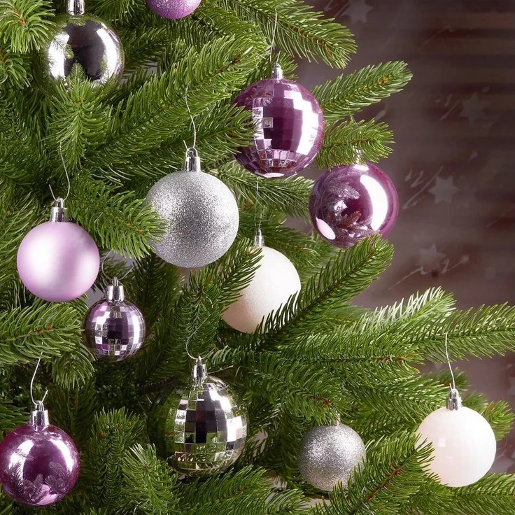 BRUBAKER Weihnachtsbaumkugel 50-teiliges Weihnachtskugel-Set mit Baumspitze, Christbaumschmuck aus Kunststoff, Weihnachtsdekoration edel und robust – Bild 2