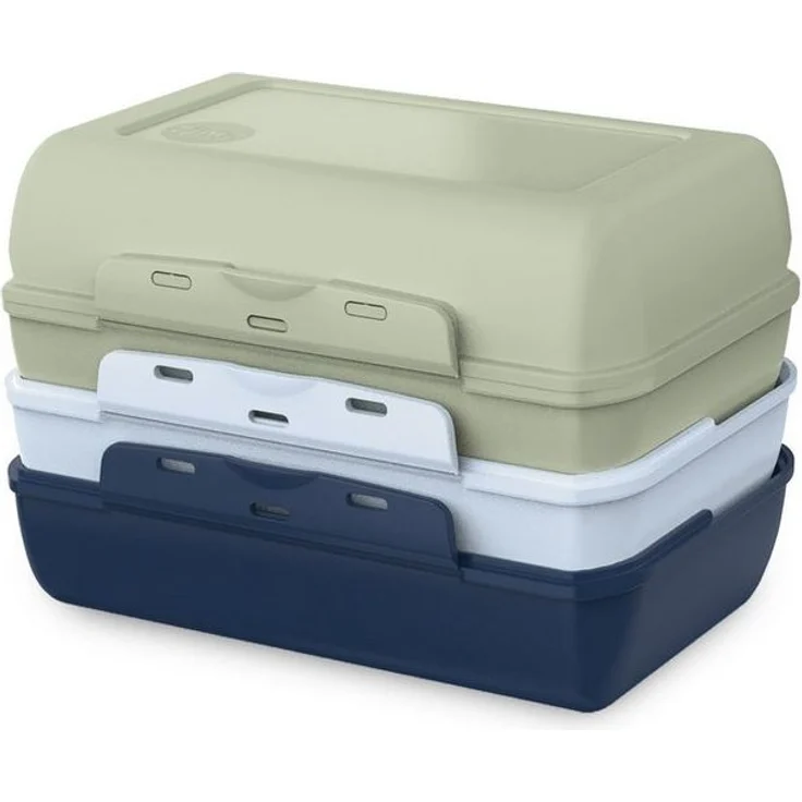Emsa Lunchbox Variabolo, Polyprophylen (PP), (Set, 4-tlg), platzsparend, verschiedene Farbkombinationen, spülmaschinenfest – Bild 1